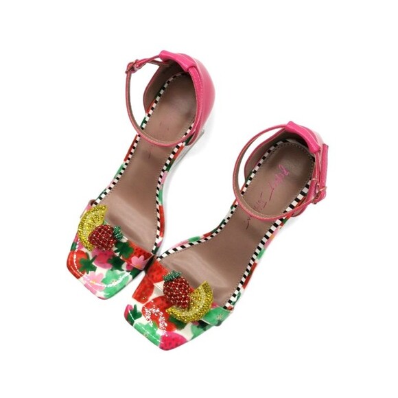Betsey Johnson Women's Size 9.5 Harlen Berry Multi Rhinestone Ankle Strap Sandal - Picture 10 of 14